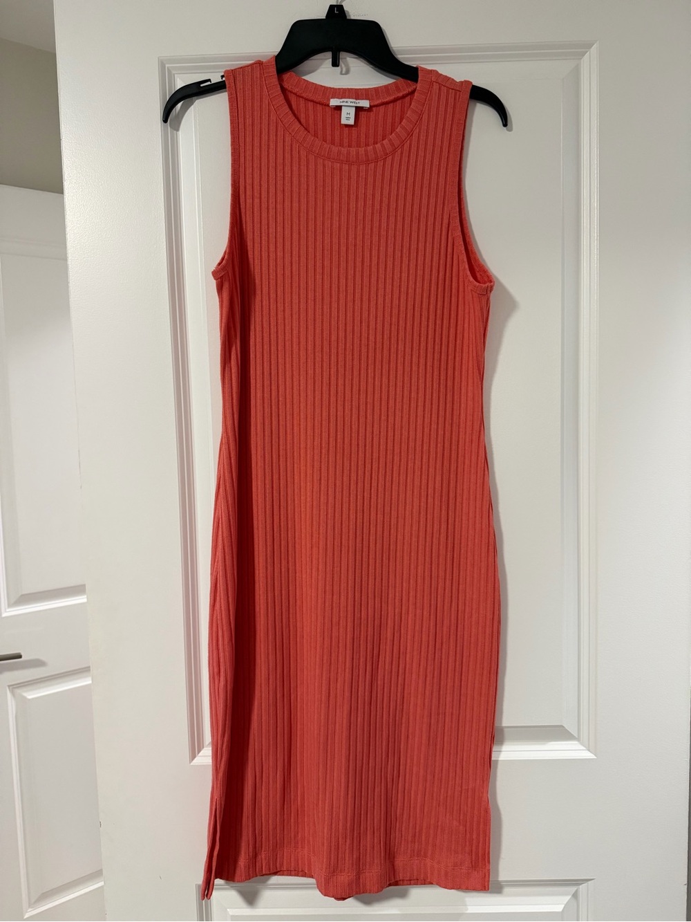 Nine West Coral Ribbed Sleeveless Midi Dress size M